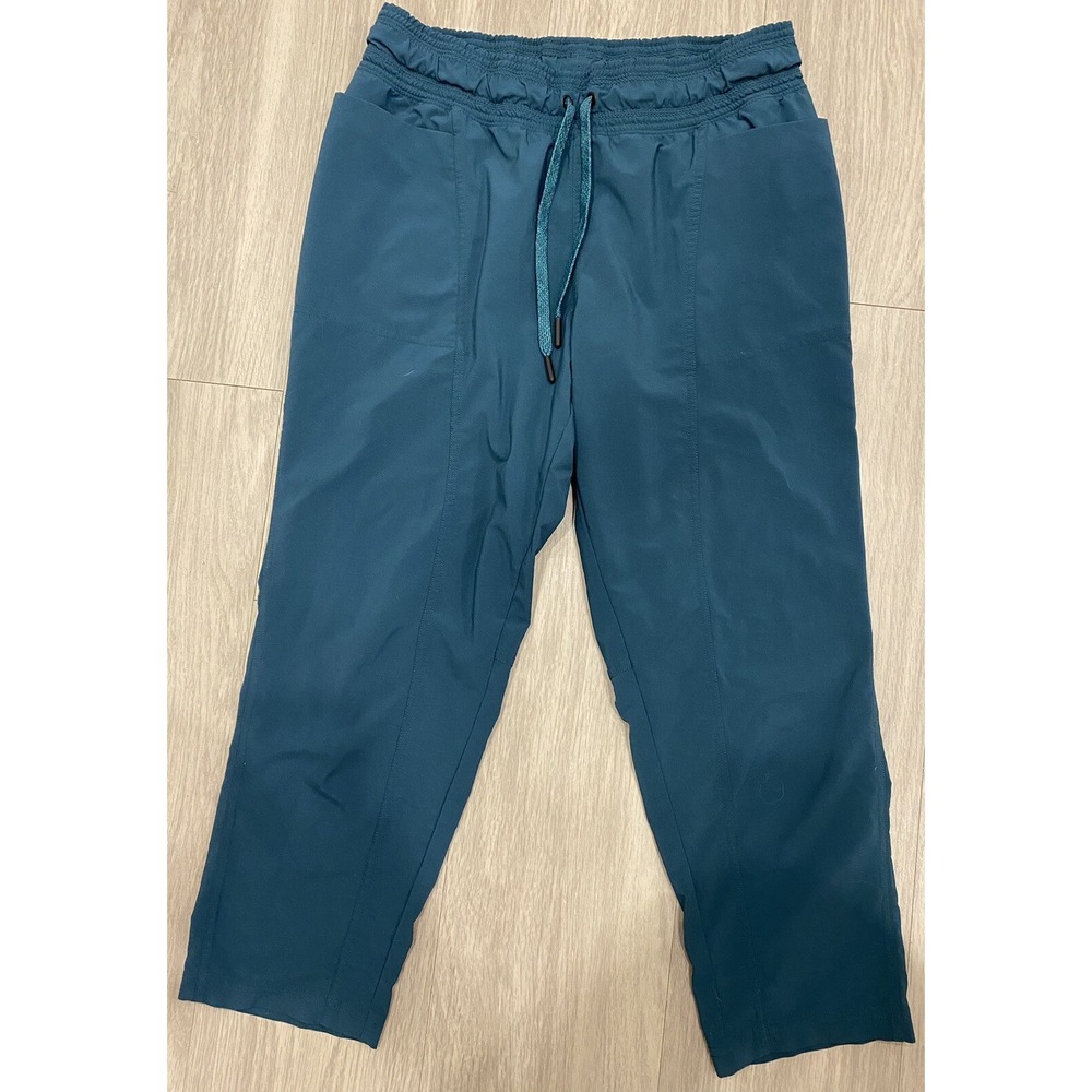 Prana Joggers Womens Small Green Lightweight Athletic Stretch Running Yoga Logo